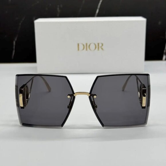 NEW DIOR 30 Montaigne S7U Gold Sunglasses · Full Set with Box - Picture 1 of 9